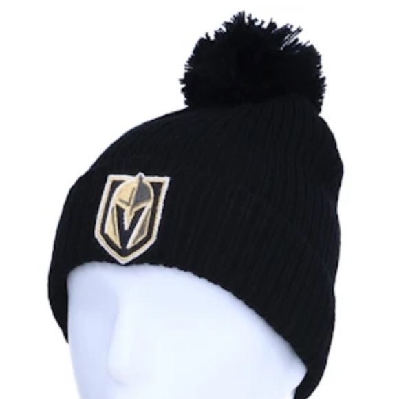 Las Vegas Golden Knights Fanatics Value Core Black Pom Hat One Size Unisex - Picture 1 of 7